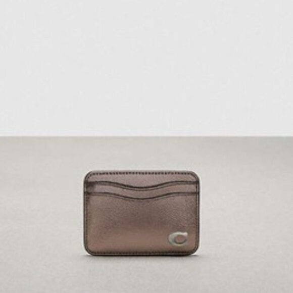 Coach Wavy Card Case In Metallic Coachtopia Leather NWT - Picture 1 of 5